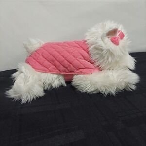 Russ for Ulta Elle Terrier‎ White Puppy Dog Pink Coat Plush Stuffed Animal Toy